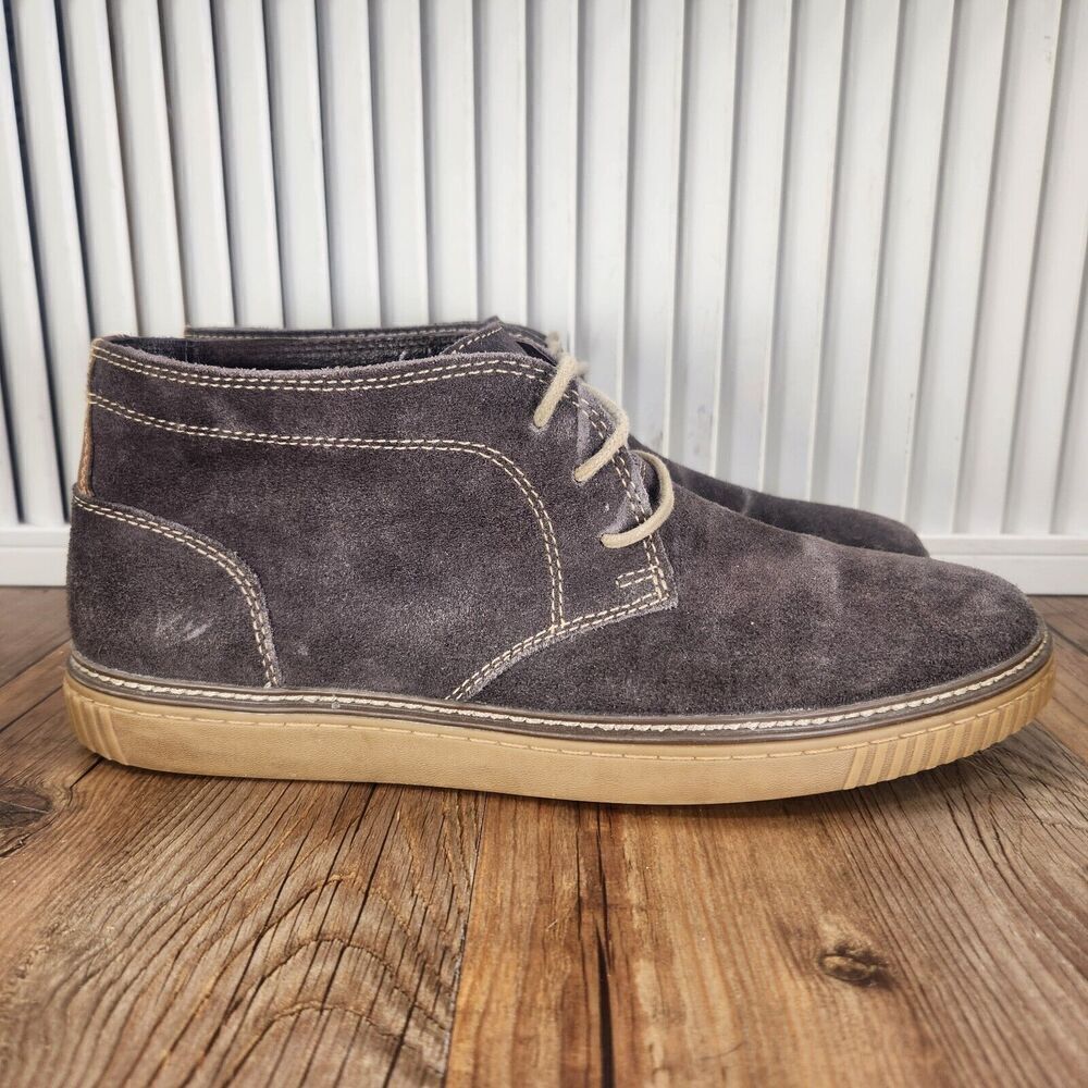 Men 10M Johnston & Murphy Wallace Brown Suede Hipster Chukka Ankle Boots 25-2359